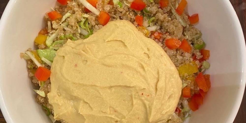 Hummus Quinoa Veggie Bowl Salad